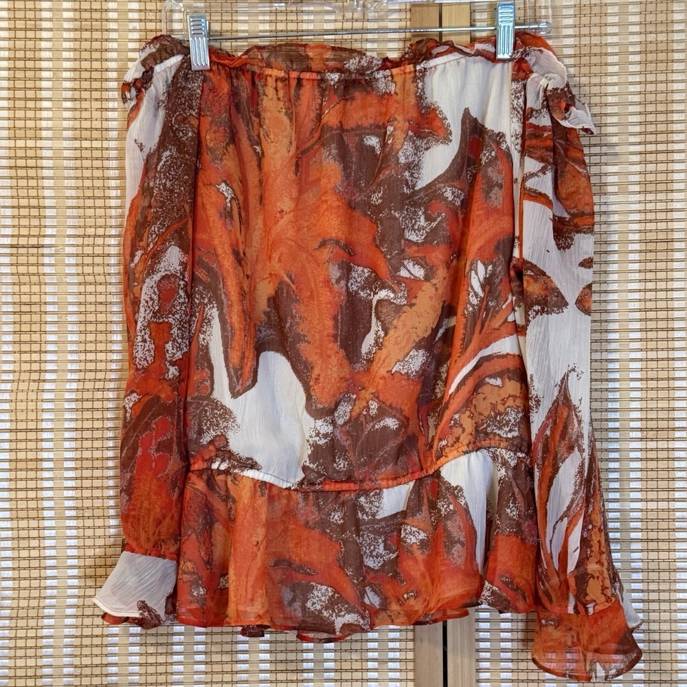 Andre Oliver Womens L Top Off The Shoulder Lagenlook Boho Artsy Hippie Maximum